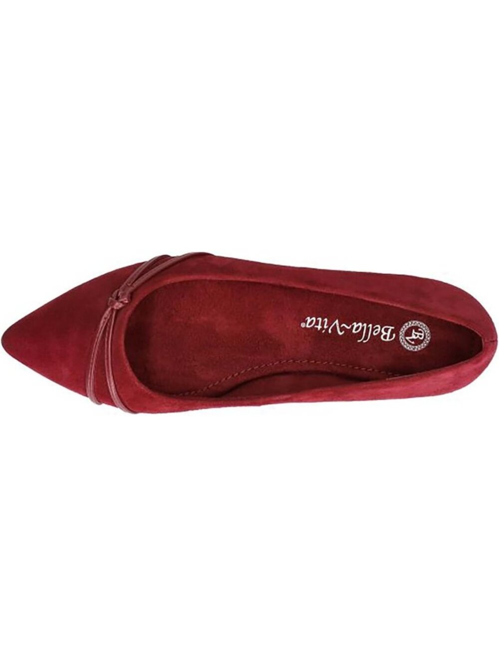 Bella Vita Rhea Size 9.5 Flats Burgundy Kidsuede Pointed Toe Comfort Narrow Fit - Picture 3 of 8